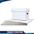 PIT66 5 Pcs Comic Book Storage Boxes, Holds 150-175 Comics Each, Collapsible, Stackable, Moistureproof, White, 15.83"L x 11.42"W x 7.87"H
