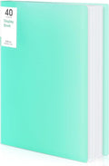 Phyxin Portfolio Binder, 40-Pocket Portfolio Folder 8.5" x 11", Displaying 80 Page Binder with Plastic Sleeves, Plastic Folders for Women & Men, Students, Teachers, Green
