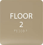 ADA CENTRAL SIGNS - 6" X6" Floor 2 Sign - ADA Compliant Tactile Graphics Grade 2 Braille Text Acrylic Wall Signs - Directional Assistance, Floor Number Safety Sign for Office, school Hospital, Apartment