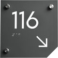 Bsign Office Door Numbers - Acrylic Room Signs - Gray Door Plates