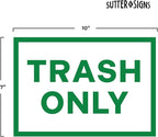 4pc Recycle Stickers + 4pc Trash Stickers | Weatherproof Vinyl Sticker Recycling Signs for Trash Bins, 7" x 10"