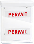 9.1" x 11.6" Outdoor Permit Brochure Holder Waterproof Wall Mount Literature Box with Lid Screws Clear Acrylic Document Holder Fits Letter Size A4 Flyers Booklets Pamphlets Includes "PERMIT" Decal