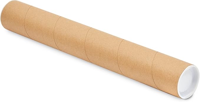 Stockroom Plus Cardboard Poster Tubes & Document Mailers - Durable Mail Tubes for Secure Transport - Versatile Poster Storage - 2 in x 15 in, Pack of 12, Brown