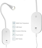Wall Reading Light for Books in Bed, USB Output Headboard Wall Lamp,5 Dimmable Touch Control Reading Lamp,LED Warm Light Easy to Install 3000K