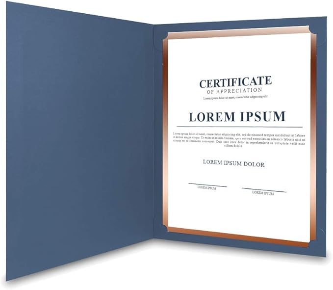 SUNEE Certificate Holders(Navy Blue, 30 Packs), Diploma Covers Gold Foil Border, for Letter Size 8.5x11 Certificates, Cardstock, Document Papers