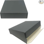 Lineco Museum Archival Storage Box, 11.75x15.25x3 in. Drop Front Design. Acid-Free with Metal Edge. Organize Photos, Pictures, Prints, Documents, Crafts, DIY. Gray, 2 Pack