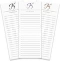 Current Personalized Name & Initial Notepad Set – Set of 3, 30-Sheet Pads, 2½ x 6½ Inches, Memo Pad, Shopping List, To-Do Notes, Office Organizer