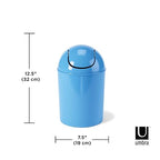 Umbra 1.25 Gallon Mini Waste Can with Removable Swing-Top Lid - Small Garbage Bin for Kitchen, Bathroom, Bedroom, Office - Compact Trash Can Fit Under Tables & Counters - Sky Blue