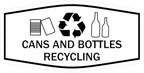Fancy Cans and Bottles Recycling Sign (White) - Large