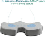 Ergonomic Gel Insert Memory Foam Seat Cushion | Cooling Gel Pad | Sciatica | Back Pain Relief | Office Chair Cushion |Stadium Seat, Airplane Seat Cushion, Chair Pads | Lumbar Support Pillow |Hip Pads