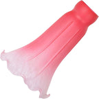 Bieye LS72 Lily Flower Blown Glass Lampshade (Red White, Opening I.D. 1.26" x O.D. 1.5")