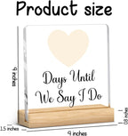 Engagement Gifts for Couples, Funny Wedding Countdown Acrylic Sign, Funny Wedding Gifts for Couples Decor for Home Party, Bride Shower Gifts Ideas A 12