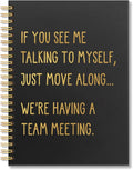 Vgrti If You See Me Talking to Myself Team Meeting Spiral Notebook, Funny Office Notebook for Coworker, Sarcastic Work Gag Gifts Promotion Appreciation Gifts for Women Men Colleague Boss Employee HR