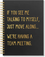 Vgrti If You See Me Talking to Myself Team Meeting Spiral Notebook, Funny Office Notebook for Coworker, Sarcastic Work Gag Gifts Promotion Appreciation Gifts for Women Men Colleague Boss Employee HR