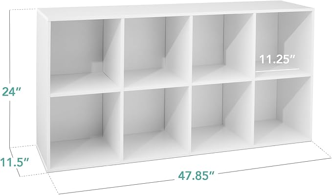 Best Choice Products 8-Cube Storage Organizer, 11in Shelf Opening, Bookcase, Display Shelf, Customizable w/ 3 Removable Back Panels – White