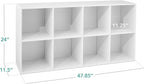 Best Choice Products 8-Cube Storage Organizer, 11in Shelf Opening, Bookcase, Display Shelf, Customizable w/ 3 Removable Back Panels – White