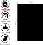 OcePor 100 Sheets Black Cardstock 11” x 17”, 65lb/180gsm Black Card Stock, Thick Card Stock Paper, Heavy Cardstock Paper for Printer, Resume, Scrapbooks, Art, Crafts, Business Cards