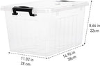 Citylife 22 QT Clear Plastic Storage Bins with Lids Stackable and Nestable Storage Boxes with Lids Large Plastic Storage Containers for Garage, Closet, Kitchen, 6 Packs
