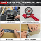 SWRT 9 Mil 24-Pack Black Heavy Duty Duct Tape Strong Adhesive, 2 in x 30 YD (Total 720YD) Duct Heavy Duty Waterproof All Weather Black Duct Tape No Residue Sealing & Patching for Indoor&Outdoor Repair