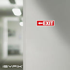 iSYFIX Exit Signs 2 Pack 12x4 Inch with Directional Left Arrows - Rust Free Aluminum, Laminated for UV, Weather, Scratch Resistance - Ideal for Offices, Schools, Theaters, Restaurants