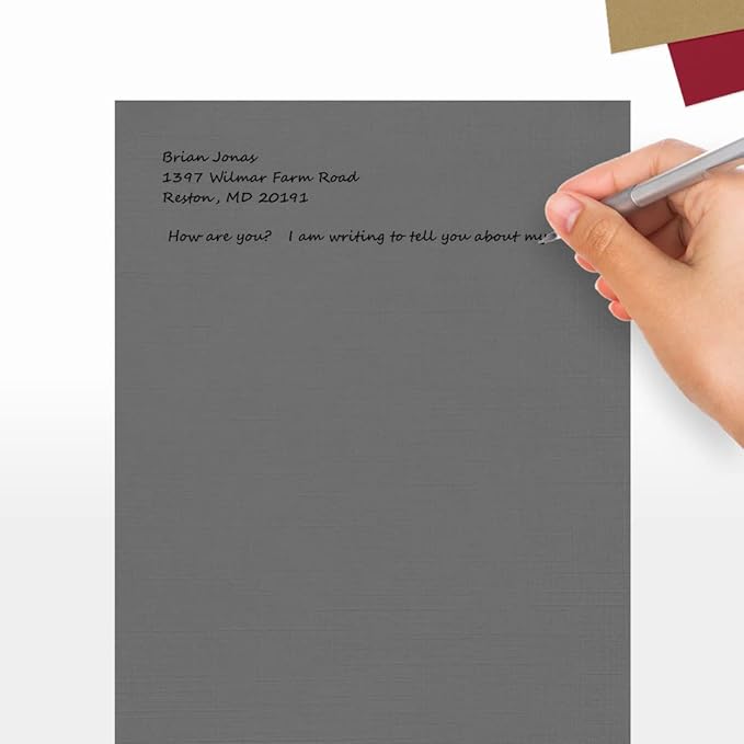 LUXPaper 8.5" x 11" Cardstock | Letter Size | Sterling Gray Linen | 100lb. Cover | 250 Qty