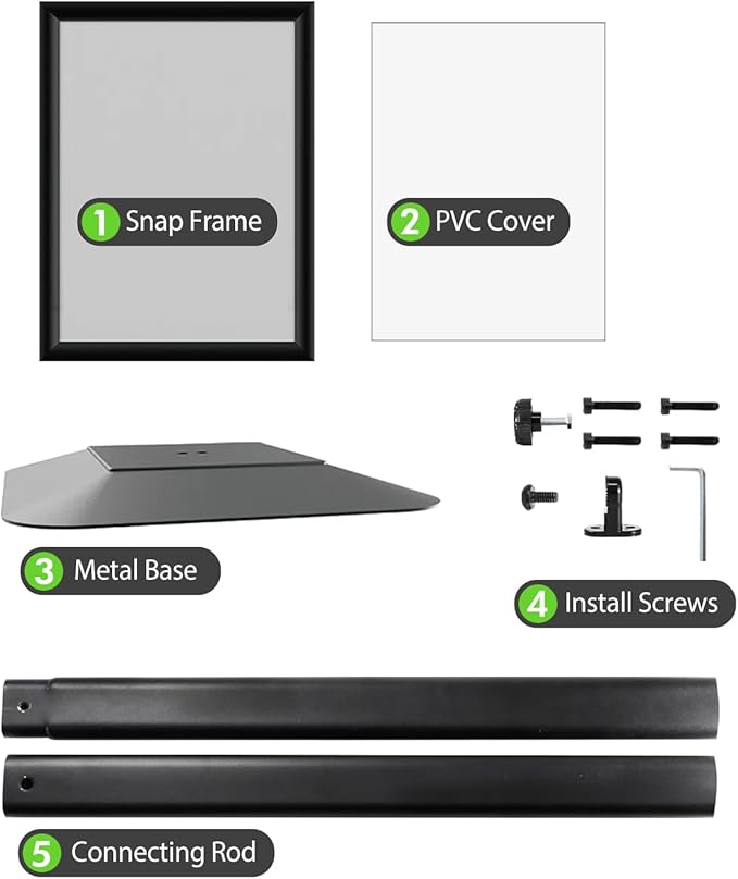 INNOVSIGN 3Packs Heavy Duty Adjustable Pedestal Poster Sign Stand, 11x17 Aluminum Open Floor Standing Sign Holder for Vertical and Horizontal View Display, Black