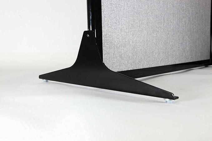 Versare Workstation Partition | Portable Wall Divider | Modern Office Cubicle | Free Standing Privacy Screen | Flexible Work Space | 33" x 70" W/Window, Cloud Gray Fabric Panels
