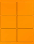 NextDayLabels - 8-1/2 x 11 Neon Color High Light Fluorescent Labels for Laser & Inkjet Printer (Orange Fluorescent, 4" x 3-1/3" - 6 Per Page | 150 Labels)