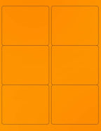 NextDayLabels - 8-1/2 x 11 Neon Color High Light Fluorescent Labels for Laser & Inkjet Printer (Orange Fluorescent, 4" x 3-1/3" - 6 Per Page | 150 Labels)