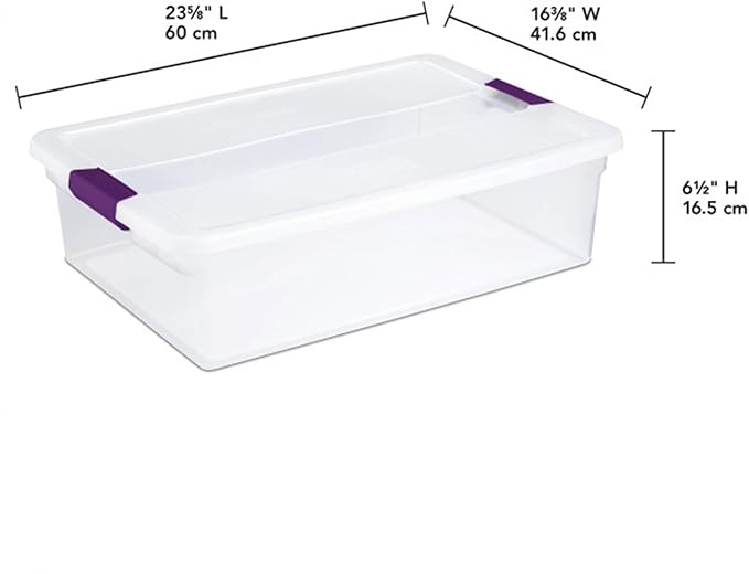 Sterilite 24-Pack 32 Quart ClearView Latch Box, Stackable Organizer Bins with Latching Lids - Clear Plastic Organization Containers for Closet, Bedroom, Shelving Units and Everyday Home Storage