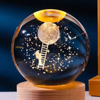 C&M 3D Lunar Landing Crystal Ball Night Light,Lunar Landing Lamp,Decorative Glass Sphere Ball Paperweight Crystal Sea Animal Decorations for Home (Lunar Landing)