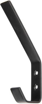 Amazon Basics Wall Mounted Modern Metal Drywall Coat Hooks - Flat Black, 5-Pack