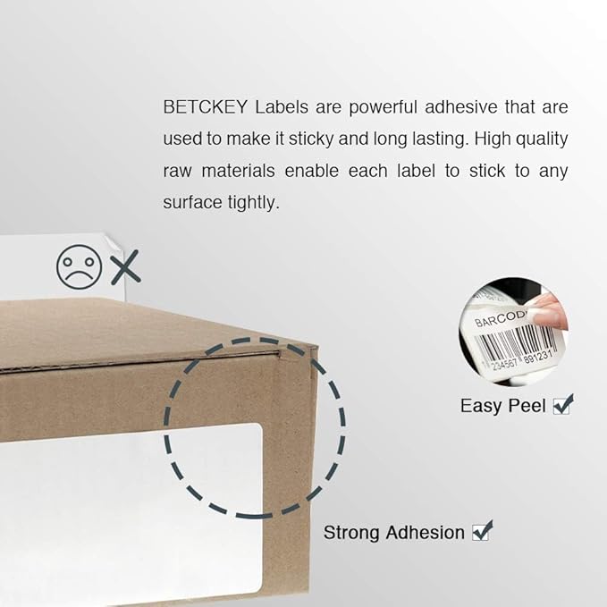 BETCKEY - Compatible DYMO 1744907 (4" x 6") Shipping Labels, Perforated, Compatible with DYMO Labelwriter 4XL Rollo & Zebra, NOT Fit 5XL [10 Rolls/2200 Labels]