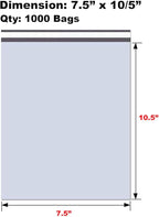 iMBAPrice 1000 - 7.5x10.5 Premium Matte Finish White Poly Mailers Envelopes Bags (iMBA-2PM-1000)