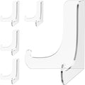 Dooiclear 5 Pack Acrylic Display Stand, Plate Stand for Display, Clear Easel Stand, Display Holder for Card, Frame, Picture, Magazine, Book, CD, Phone (Small/ 3 Inch)