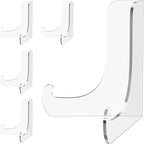 Dooiclear 5 Pack Acrylic Display Stand, Plate Stand for Display, Clear Easel Stand, Display Holder for Card, Frame, Picture, Magazine, Book, CD, Phone (Large/ 4.5 Inch)