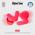 Alpine Tune Earplugs, Concert Ear Plugs for Noise Reduction, High Fidelity Music Quality, 19dB Hearing Protection with Crystal Clear Sound, Incl. 4 Sizes, Parties, Raves, Festivals & Clubs, Neon Pink
