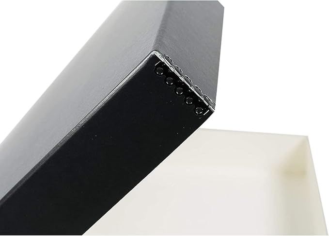 Lineco Folio Storage Box, Clamshell Design with Metal Edge. 11.5x17.5x1.75 Inches, Archival Boxboard, Preserve Photos, Cards, Magazines, Documents, Art, Ephemera, Family Records, Black, Pack of 1