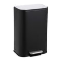 DYTesa 3 Gallon Rectangular Kitchen Trash Can - Black Stainless Steel with Foot Pedal, Soft-Close Lid & Removable Inner Bucket, Suitable for Home/Office/Living Room
