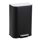 DYTesa 3 Gallon Rectangular Kitchen Trash Can - Black Stainless Steel with Foot Pedal, Soft-Close Lid & Removable Inner Bucket, Suitable for Home/Office/Living Room