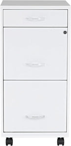 Lorell LYS SOHO Box/File/File Mobile White File Cabinet, 3 Drawer, 26.5 x 14.3 x 18 in