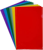 JAM PAPER Plastic Sleeves - Legal Size - 9 x 14 1/2 - Assorted Color Project Pockets - 12 Page Protectors/Pack