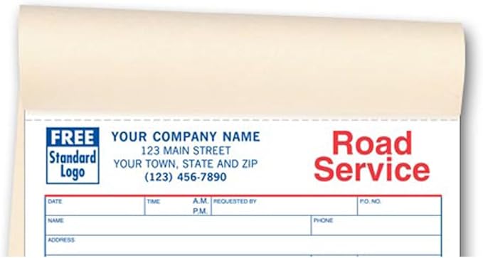 5Forms Towing Service Order Books - Size 5 1/2 x 8 1/2" - 250 2 Part Forms in Books of 50
