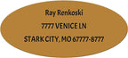 Made in USA Custom Return Address Stickers Labels Customized Mailing Label for Envelopes, Personalized Self Adhesive Flat Sheet Oval Labels