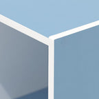 Furinno LUDER Book Shelf, 3-Cube Bookshelf, Bookcase with Open Shelves, 9.3 x 12 x 31.5, for Living Room, Bedroom, Home Office, White/Light Blue