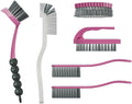 CN1ST 6 PCS Cleaning Brush, Scrub Brush Set for Kitchen and Bathroom Household Use with Various Brushes for Cleaning Dishes, Tiles, Corners and Floors Color Purple