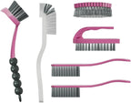 CN1ST 6 PCS Cleaning Brush, Scrub Brush Set for Kitchen and Bathroom Household Use with Various Brushes for Cleaning Dishes, Tiles, Corners and Floors Color Purple