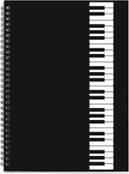 Music Notebook, Blank Sheet Note book, Cardboark Spiral NoteBook Manuscript Paper, Composition Staff Paper for Kids, Musician, Students, Piano-Keyboard-Music-Notebook 100 Pages 26x19cm