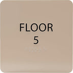 ADA CENTRAL SIGNS - 6" X6" Floor 5 Sign - ADA Compliant Tactile Graphics Grade 2 Braille Text Acrylic Wall Signs - Directional Assistance, Floor Number Safety Sign for Office, school Hospital, Apartment