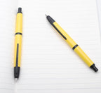 JINHAO 20 Press Fountain Pen, Retractable Capless Resin Pen with Ink Converter (F Nib 0.5mm, Lemon Yellow - Black Clip)